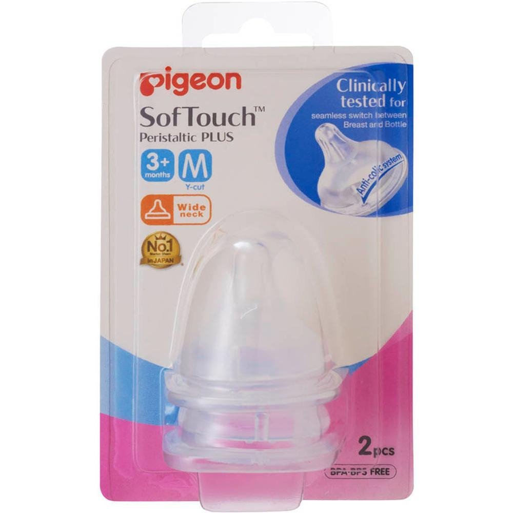 Pigeon Softouch Tm Pperistaltic Plus Nipple (M-Y Cut) Size -Blister 2pcs – 26655